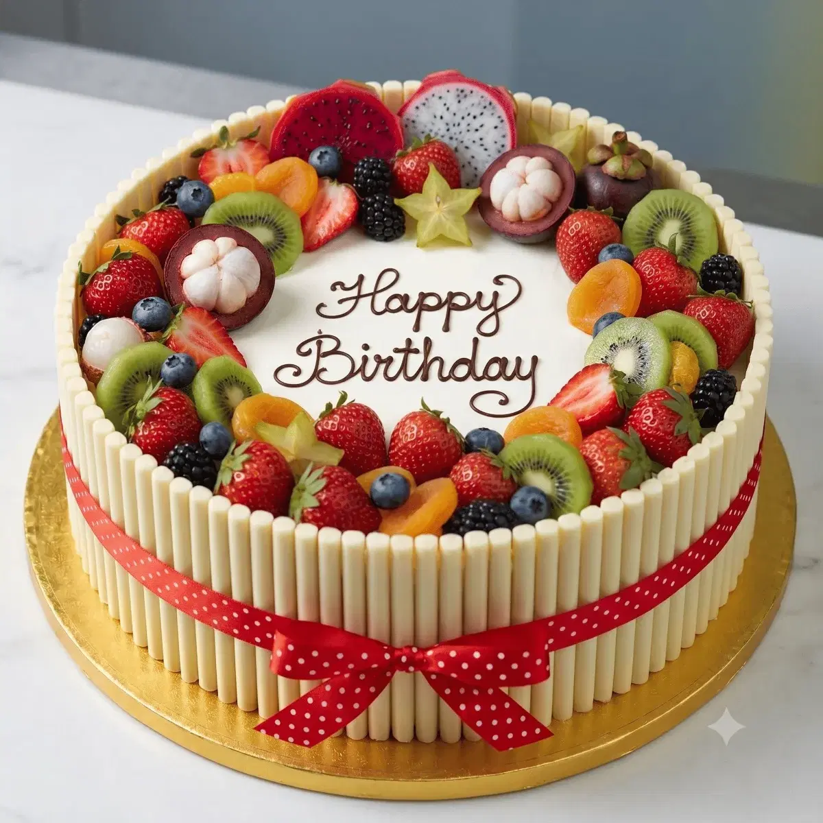 Fresh Fruit Exotic Cake