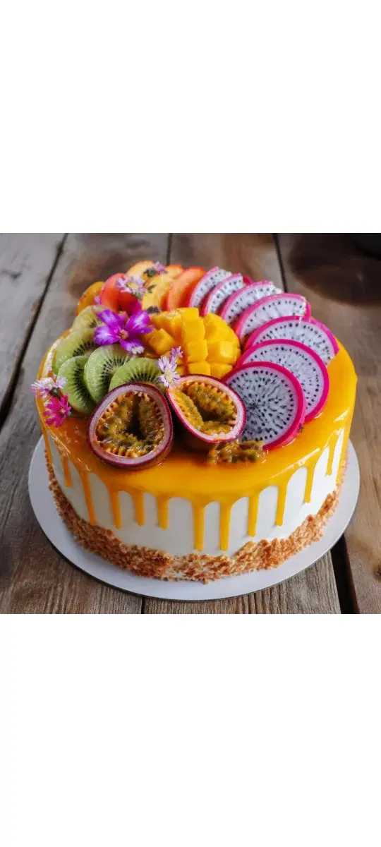 Fresh Fruit Exotic Cake